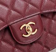 Chanel Flap Bag 1113 30cm Cavier Wine Red Gold Hardware - 4