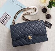 Chanel Flap Bag 1113 30cm Cavier Blue Gold Hardware - 1