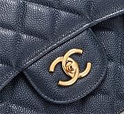 Chanel Flap Bag 1113 30cm Cavier Blue Gold Hardware - 5