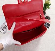 Chanel Flap Bag 1113 30cm Lambskin Red Gold Hardware - 4
