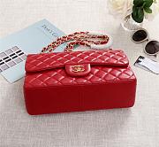 Chanel Flap Bag 1113 30cm Lambskin Red Gold Hardware - 5