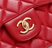 Chanel Flap Bag 1113 30cm Lambskin Red Gold Hardware - 6