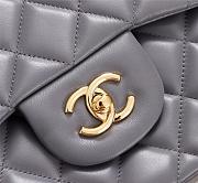 Chanel Flap Bag 1113 30cm Lambskin Gray Gold Hardware - 6