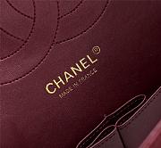 Chanel Flap Bag 1113 30cm Lambskin Wine Red Gold Hardware - 2