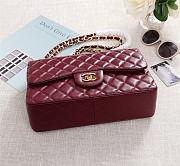 Chanel Flap Bag 1113 30cm Lambskin Wine Red Gold Hardware - 5