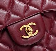 Chanel Flap Bag 1113 30cm Lambskin Wine Red Gold Hardware - 6