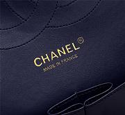 Chanel Flap Bag 1113 30cm Lambskin Blue Gold Hardware - 3