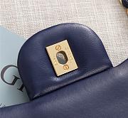 Chanel Flap Bag 1113 30cm Lambskin Blue Gold Hardware - 4
