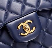 Chanel Flap Bag 1113 30cm Lambskin Blue Gold Hardware - 5