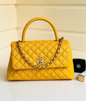 Chanel Coco Handle Gold Caviar Yellow 28 cm