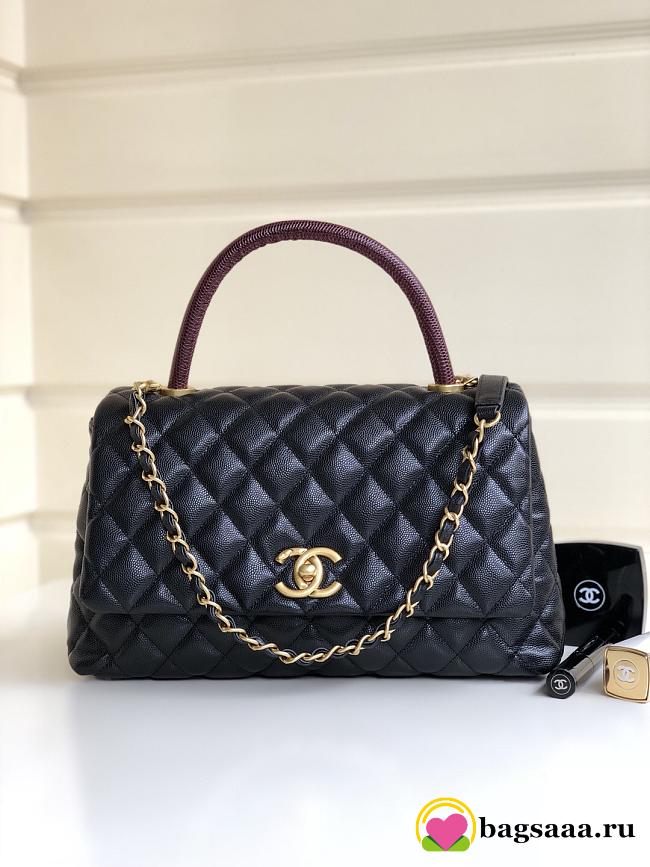 Chanel Coco Handle Gold Caviar Black 28 cm - 1