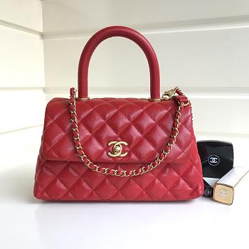 Chanel Coco Handle Gold Caviar Red 24 cm