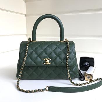Chanel Coco Handle Gold Caviar Dark Green 24 cm