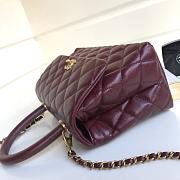 Chanel Coco Handle Gold Caviar Wine Red 24 cm - 3