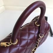 Chanel Coco Handle Gold Caviar Wine Red 24 cm - 4