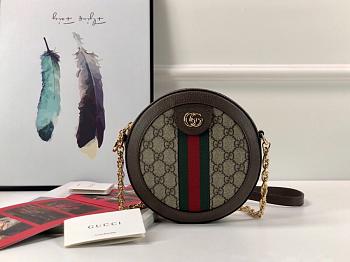Gucci Ophidia mini GG round shoulder bag 550618 Brown