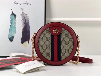 Gucci Ophidia mini GG round shoulder bag 550618 Red