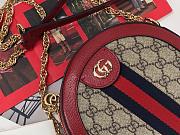 Gucci Ophidia mini GG round shoulder bag 550618 Red - 6
