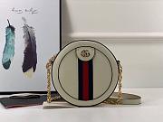 Gucci Ophidia mini GG round shoulder Leather bag 550618 White - 1