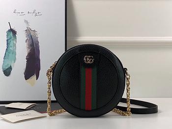 Gucci Ophidia mini GG round shoulder Leather bag 550618 Black