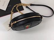 Gucci Ophidia mini GG round shoulder Leather bag 550618 Black - 4