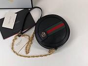 Gucci Ophidia mini GG round shoulder Leather bag 550618 Black - 5
