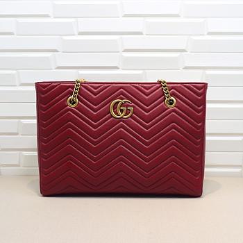 Gucci GG Marmont matelassé medium tote Red 524578