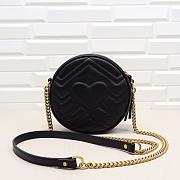 Gucci GG Marmont mini round shoulder bag Black 550154 - 4