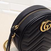 Gucci GG Marmont mini round shoulder bag Black 550154 - 3