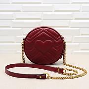 Gucci GG Marmont mini round shoulder bag Red 550154 - 3