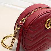 Gucci GG Marmont mini round shoulder bag Red 550154 - 4
