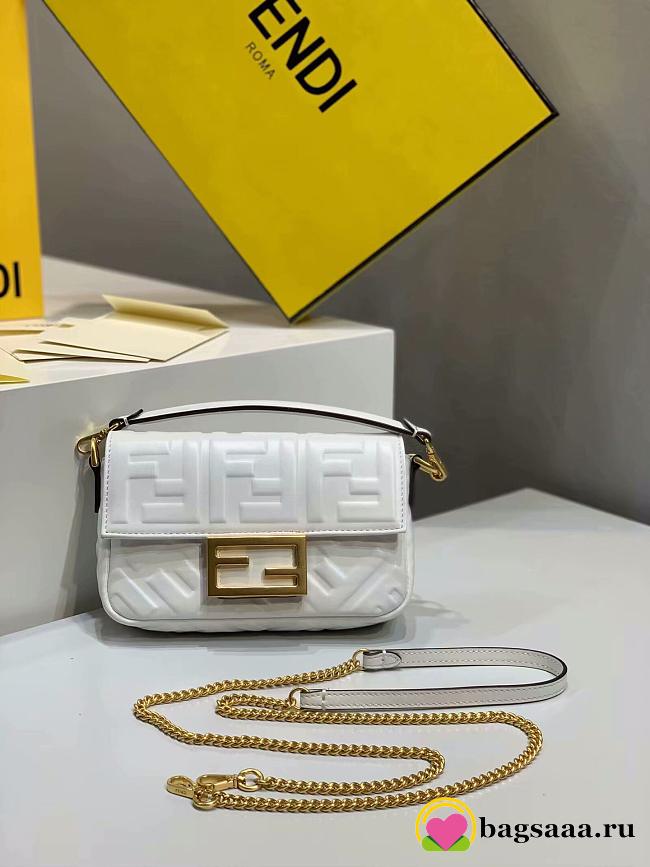 Fendi Mini Baguette White 18cm - 1