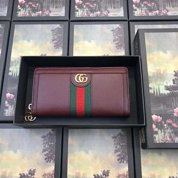 Gucci Ophidia GG zip around wallet 523154 Red