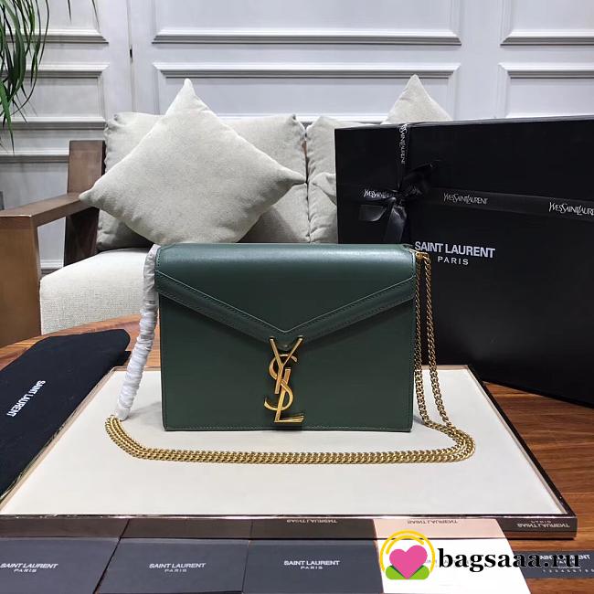 YSL CASSANDRA Calfskin Leather Bag Green - 1