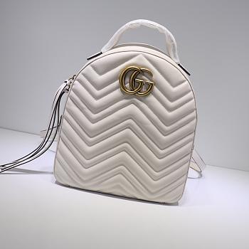 GUCCI GG Marmont quilted leather backpack 476671 White