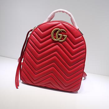 GUCCI GG Marmont quilted leather backpack 476671 Red