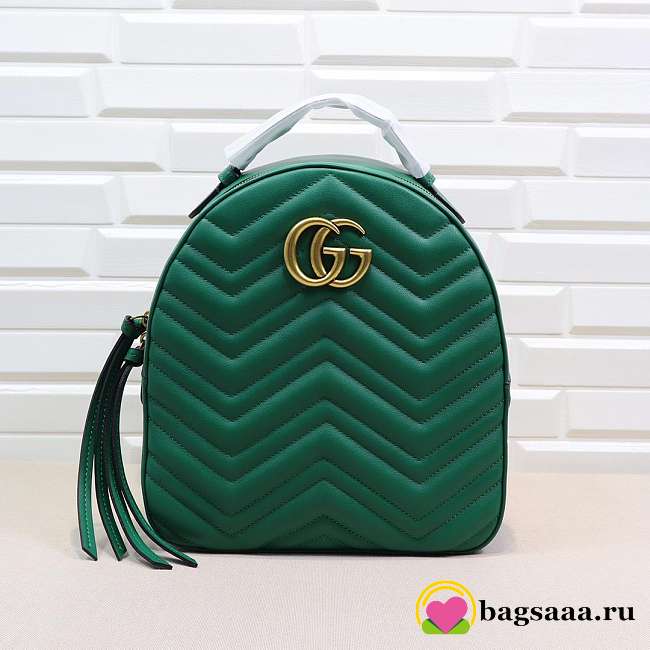 GUCCI GG Marmont quilted leather backpack 476671 Green - 1