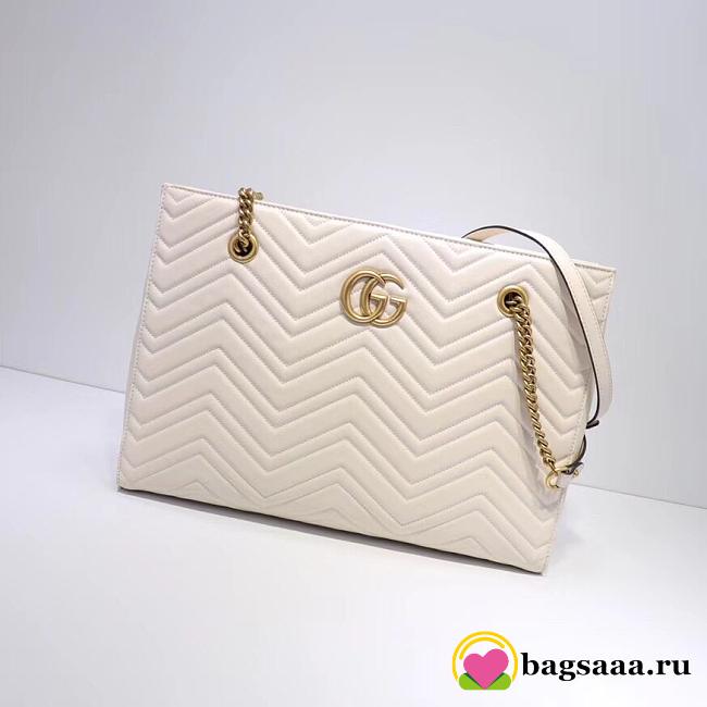 Gucci GG Marmont Matelassé Medium Tote White 524578 - 1