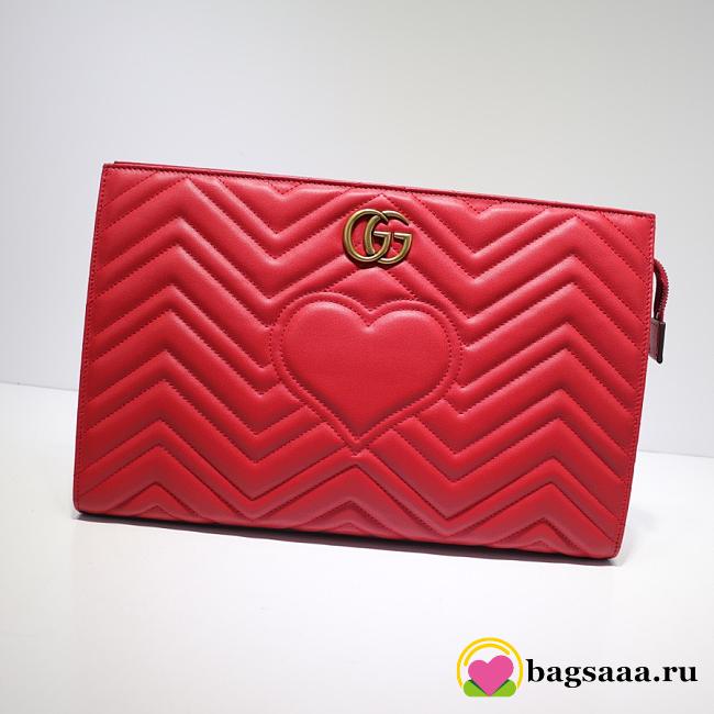 Gucci Women GG Marmont matelassé clutch Red 448450 - 1