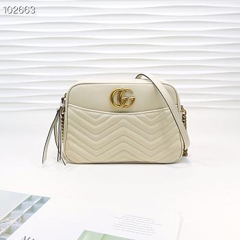 Gucci Marmont Medium Shoulder Bag White 443499