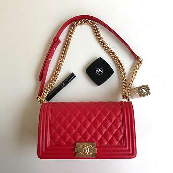 Chanel Leboy Caviar 25cm Red gold haraware