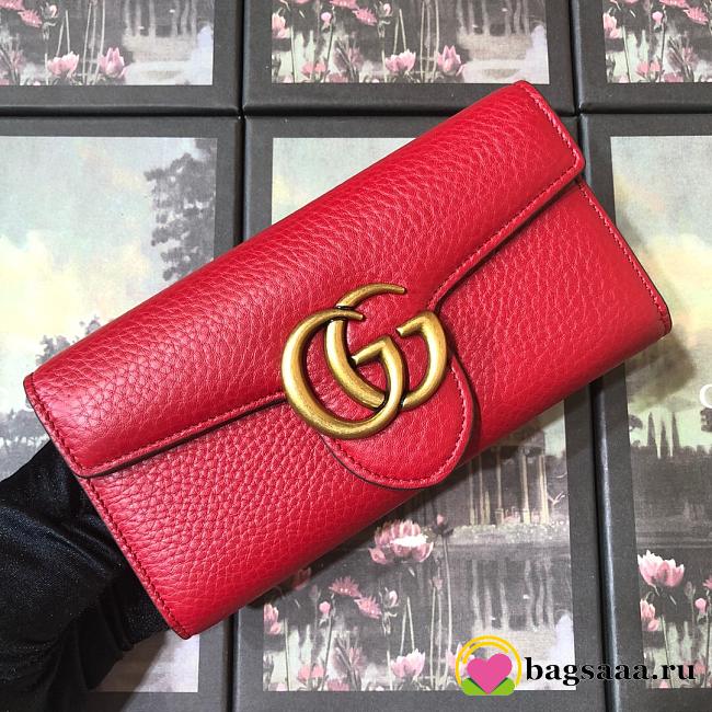 GG Marmont continental wallet 400586 Red - 1