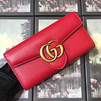 GG Marmont continental wallet 400586 Red