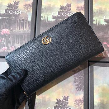 Gucci Leather zip around wallet Black