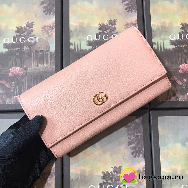 GG Marmont leather continental wallet Pink - 1