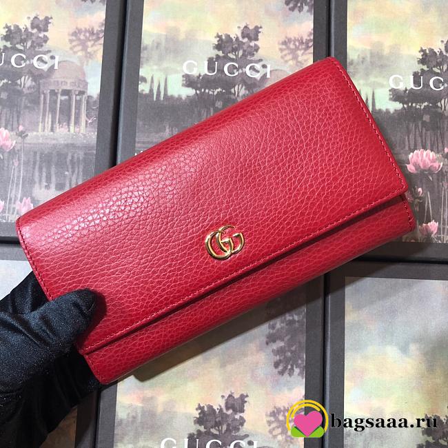 GG leather continental wallet Red - 1