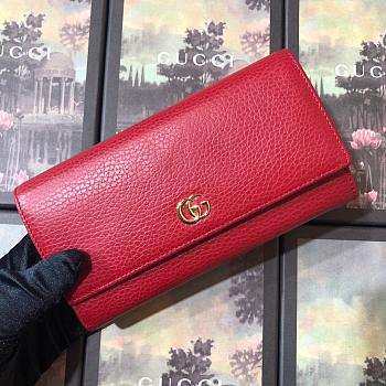 GG leather continental wallet Red