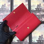 GG leather continental wallet Red - 4