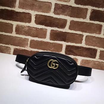 GG Marmont matelassé leather belt Black bag 476434