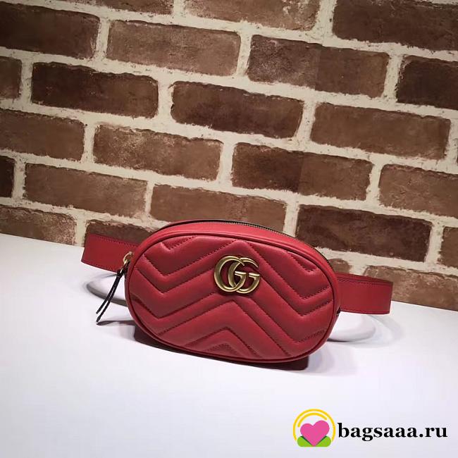 GG Marmont matelassé leather belt Red bag 476434 - 1
